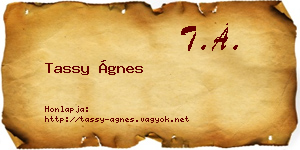 Tassy Ágnes névjegykártya